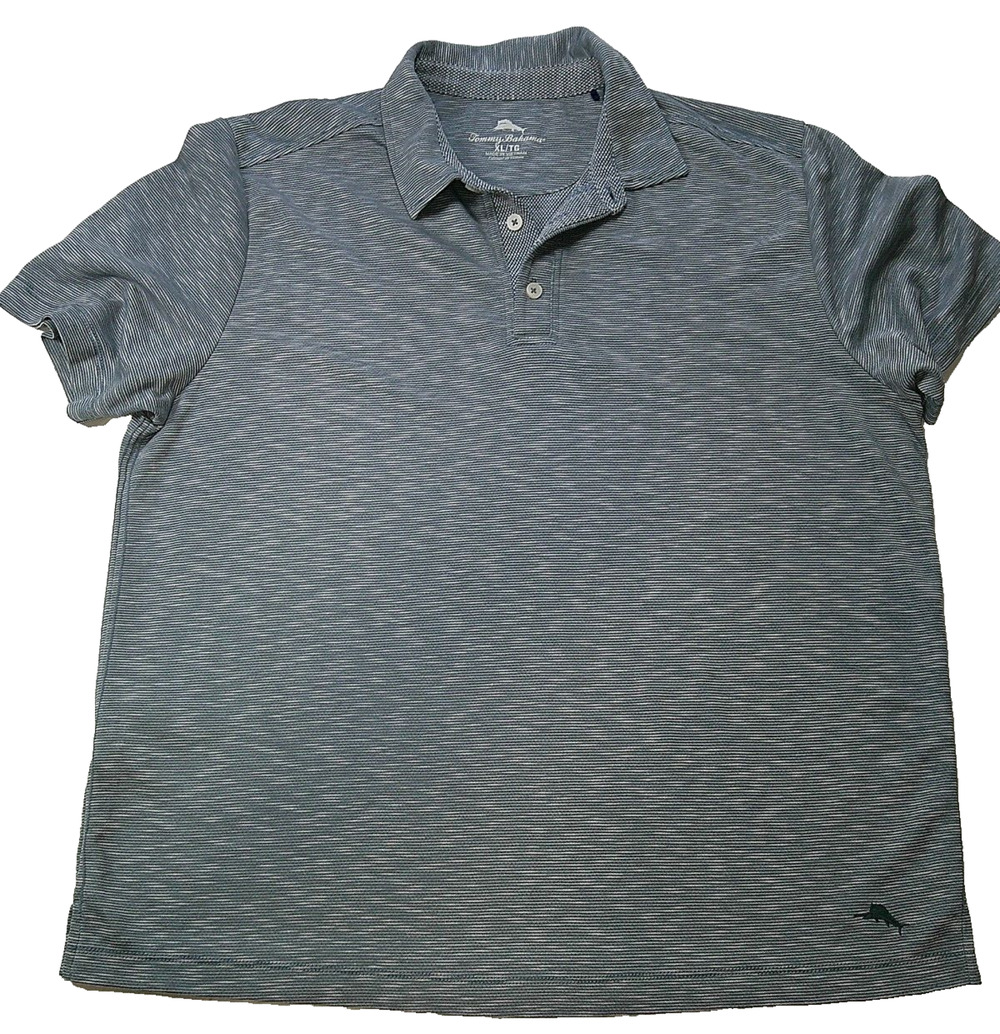 TOMMY BAHAMA MENS SHORT SLEEVE GOLF POLO XL Blue-gray Lyocell Blend